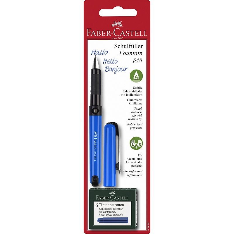 Stilou scolar Faber-Castell, penita tip A, fereastra control cerneala, 6 cartuse cerneala incluse - imagine 8